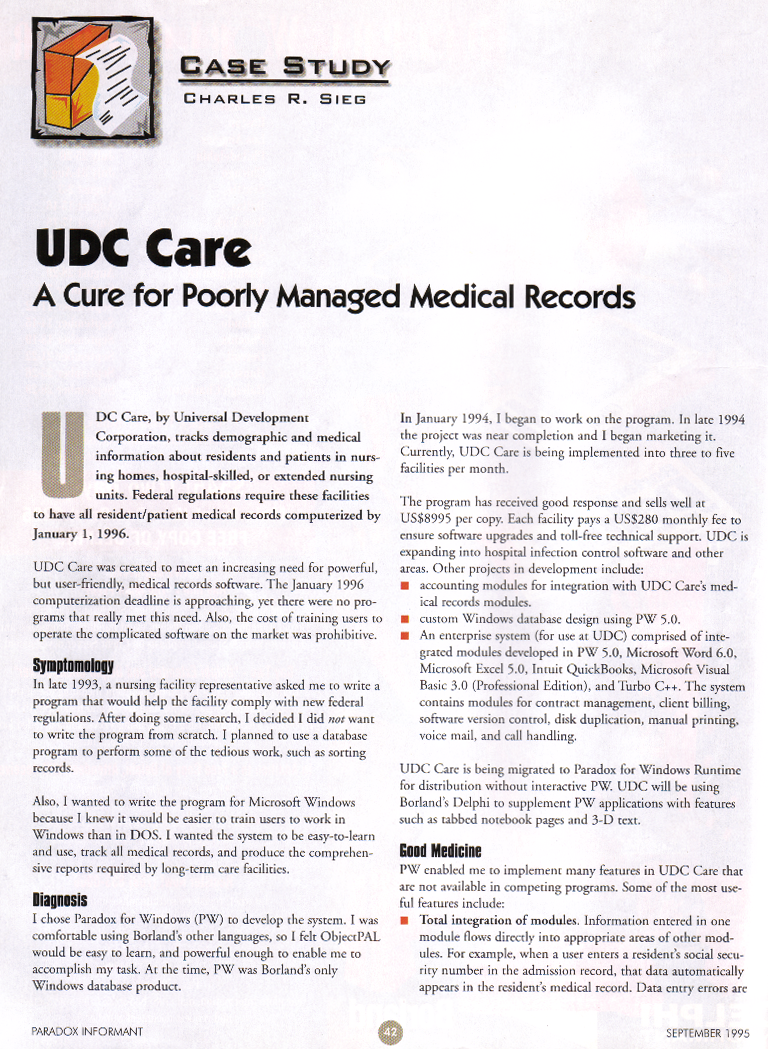UDC Care: A Cure for Poorly Managed Medical Records
