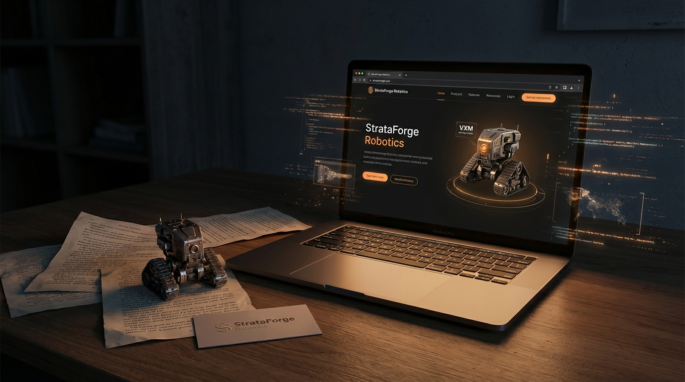 The StrataForge website — fiction with a working URL